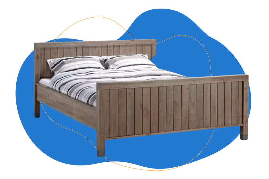 Landelijk houten bed